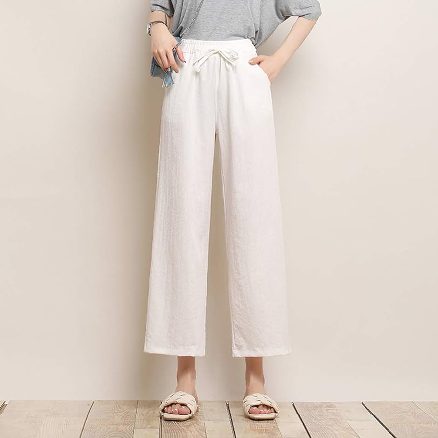 リネン　ガウチョパンツ　　素朴 シンプル　ゆったり ガウチョパンツワイドパンツ レディース ガウチョパンツ リネン
